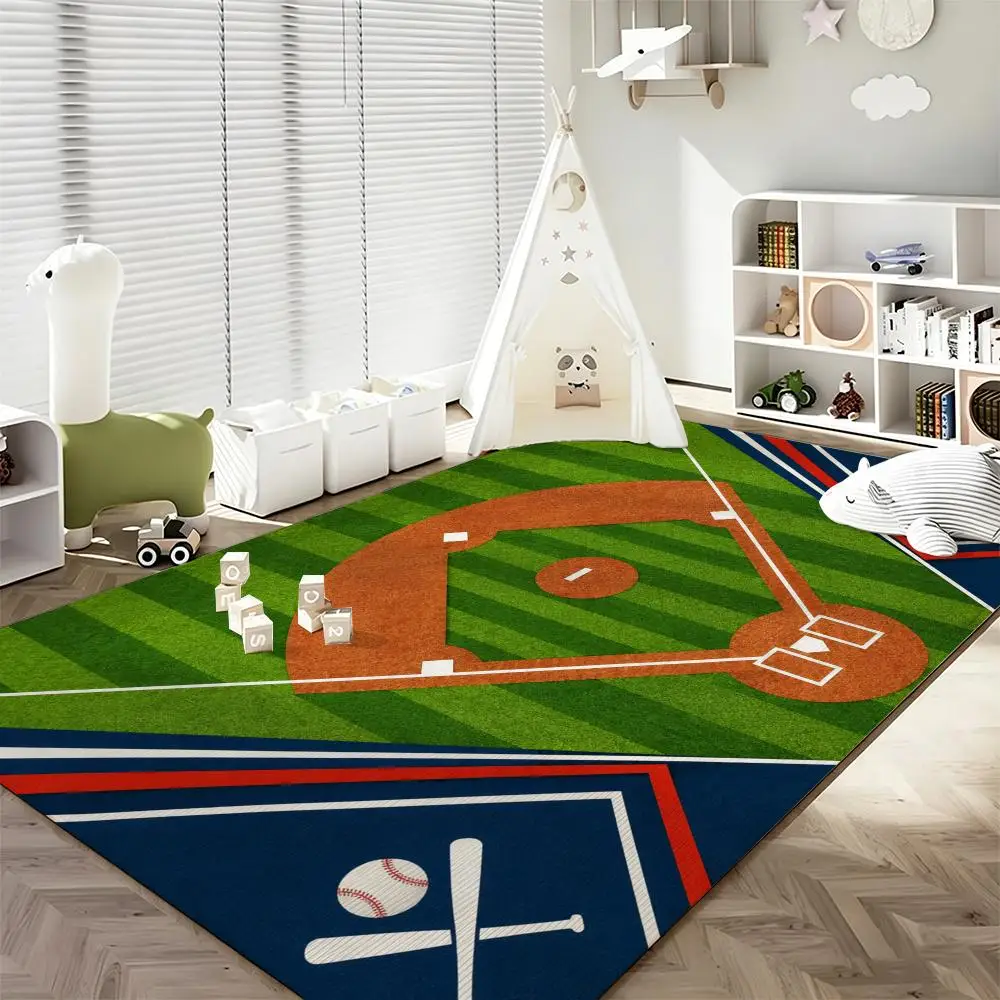 Baseball Home Field Vintage Sports Graphic Design Floor Mat Soft Flannel Non Slip Absorbent Entryway Bathroom Bedroom Garage