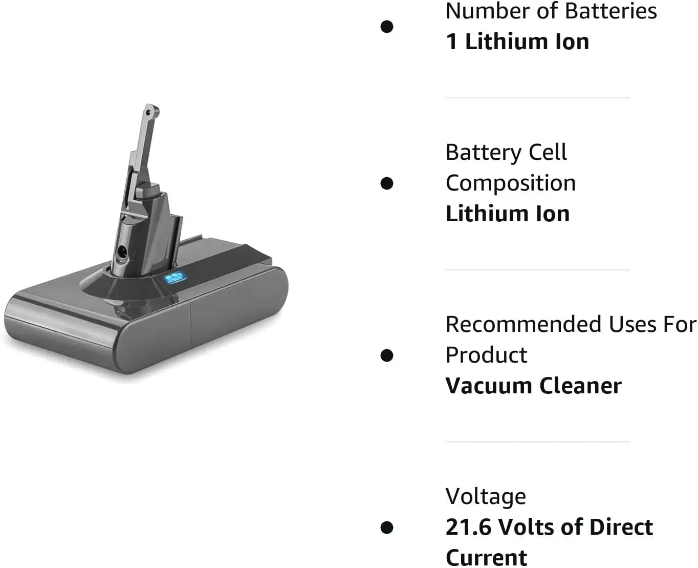 Imagem -05 - Bateria de Substituição Atualizada para Dyson 6200mah Sv10 Compatível com Animal Absoluto Motorhead Fofo 215681