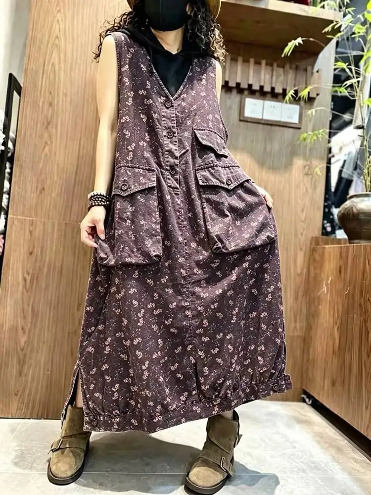 Amax LuluE 2026 British Design Vintage Floral Dresses Womens Fashion Classic Loose Luxury Vestidos Ladies Summer Leisure Clothes