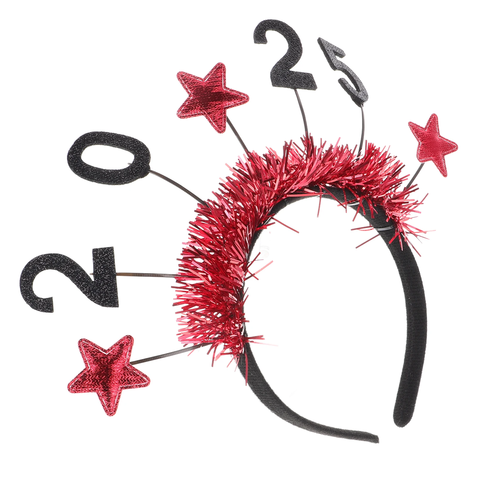 

2PC New Year Headb Hair for Adults Party 2025 Headpiece Accessories Star Decorations Holiday Comfort Cloth