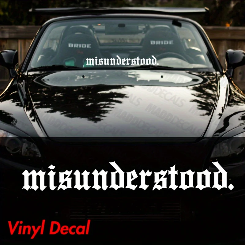 isunderstood Personalized Alphabet Car Sticker Decal Windshield Banner Vinyl Car Sticker Silver White