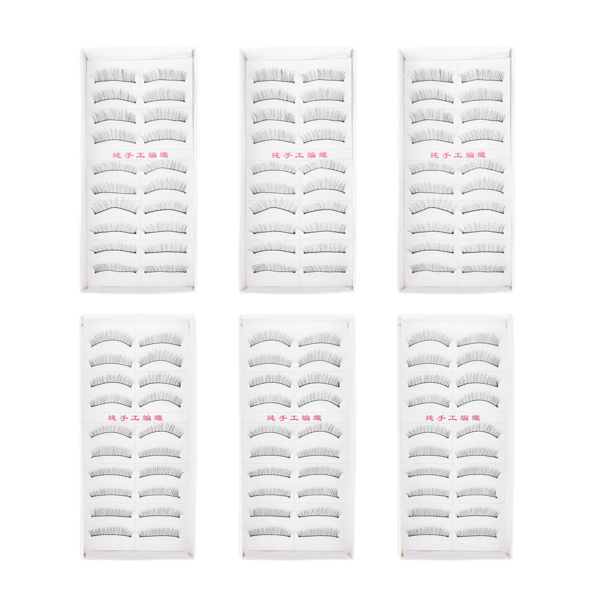 60Pairs اليدوية خيط القطن الرموش الصناعية الطبيعية طويلة سميكة لاش الأسود ماكياج اكسسوارات حفلة الرموش الصناعية اليومية #3