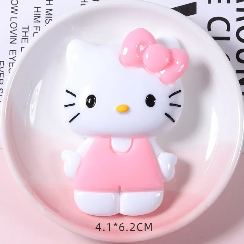 2 sztuki duży rozmiar Sanrio łuk stojak Sit Hello Kitty żywica Cartoon Charms nowa moda żywica płaska rzemiosło żywica epoksydowa dla rzemiosła