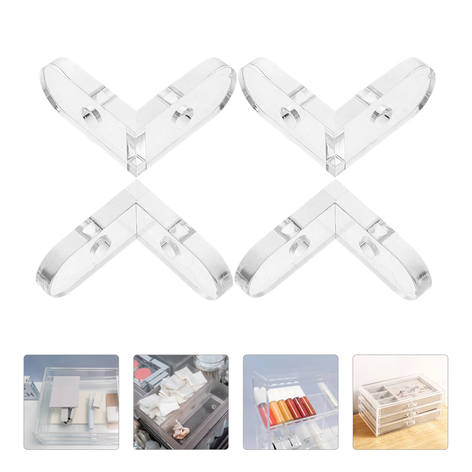 

15pcs Fixed Buckle Corner Codes Transparent Acrylic Angle Brackets Sturdy L-Shaped Shelf Supports Clear Plastic Braces For