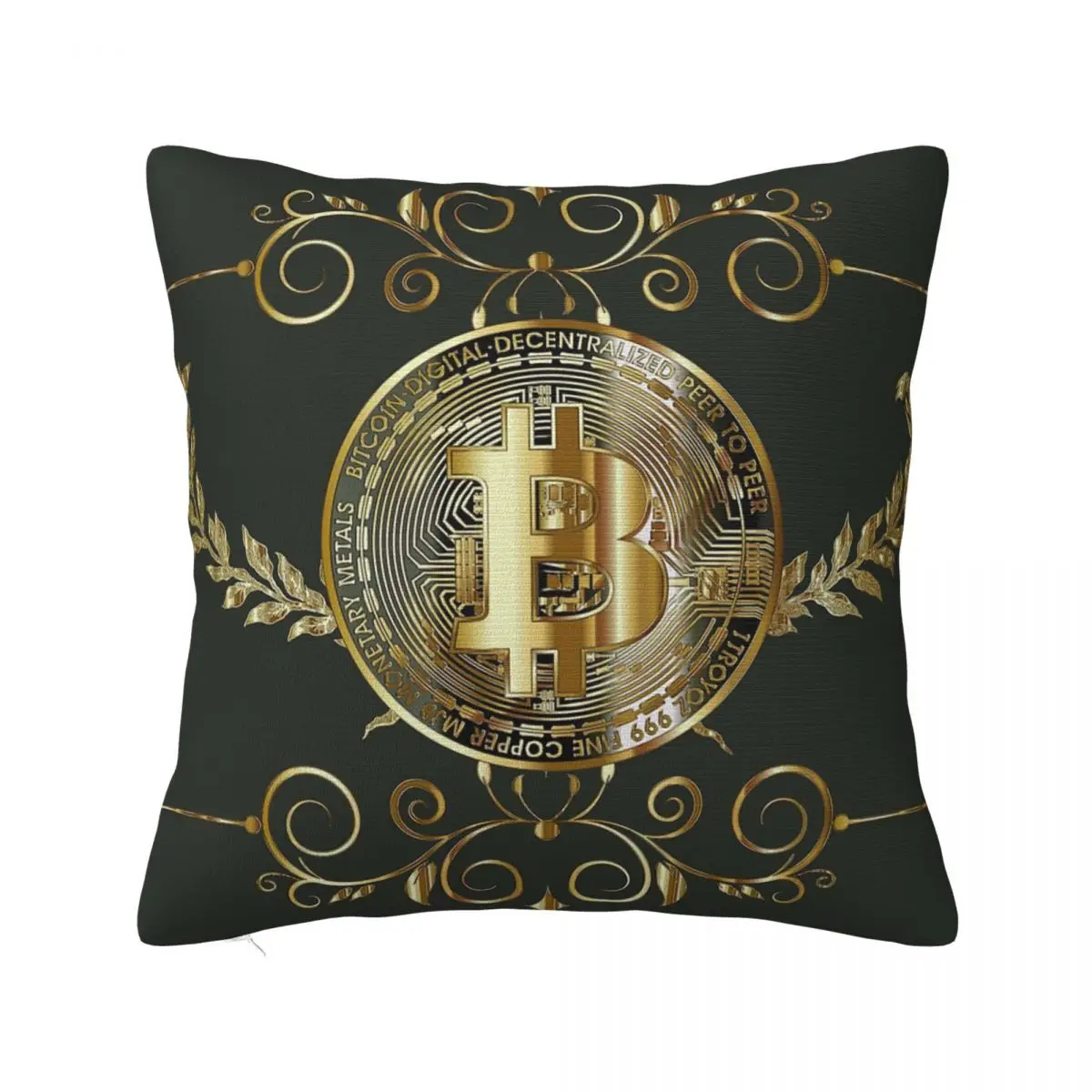 Bitcoin Gold Coin Pillowcase Polyester Cushion Cover Gift Crypto Ethereum Btc Blockchain Pillow Case Cover Home Drop Shipping