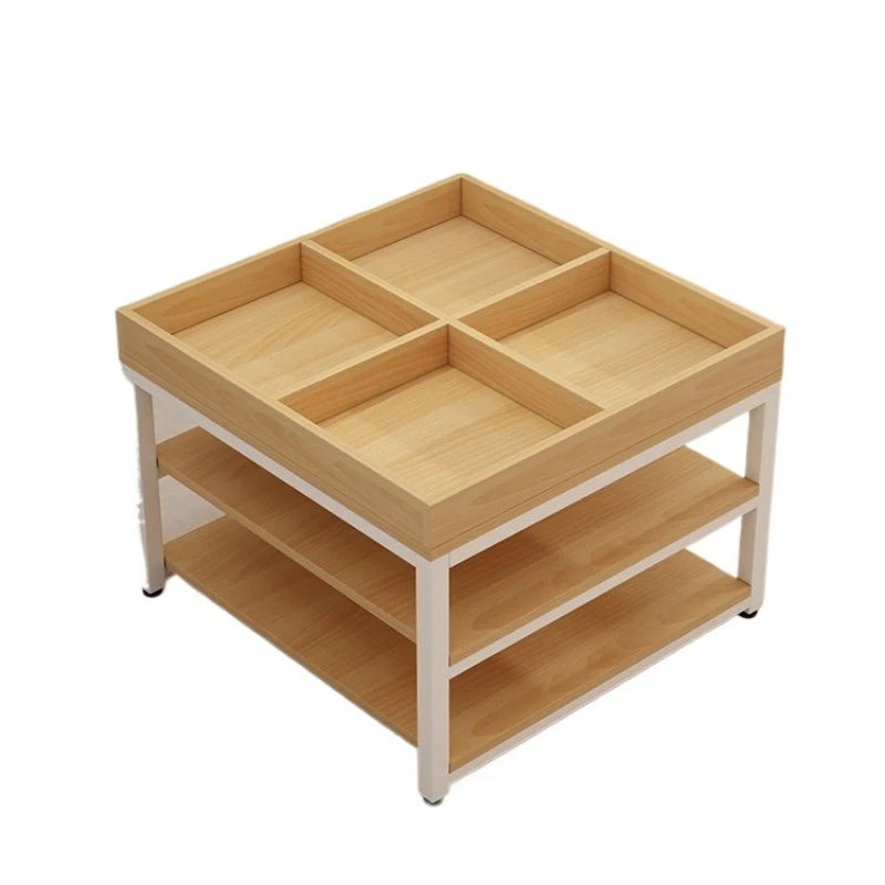 Supermarket promotion desk, stacking head shelf, three-layer floor stack, milk oil stack, grain and oil display rack, steel