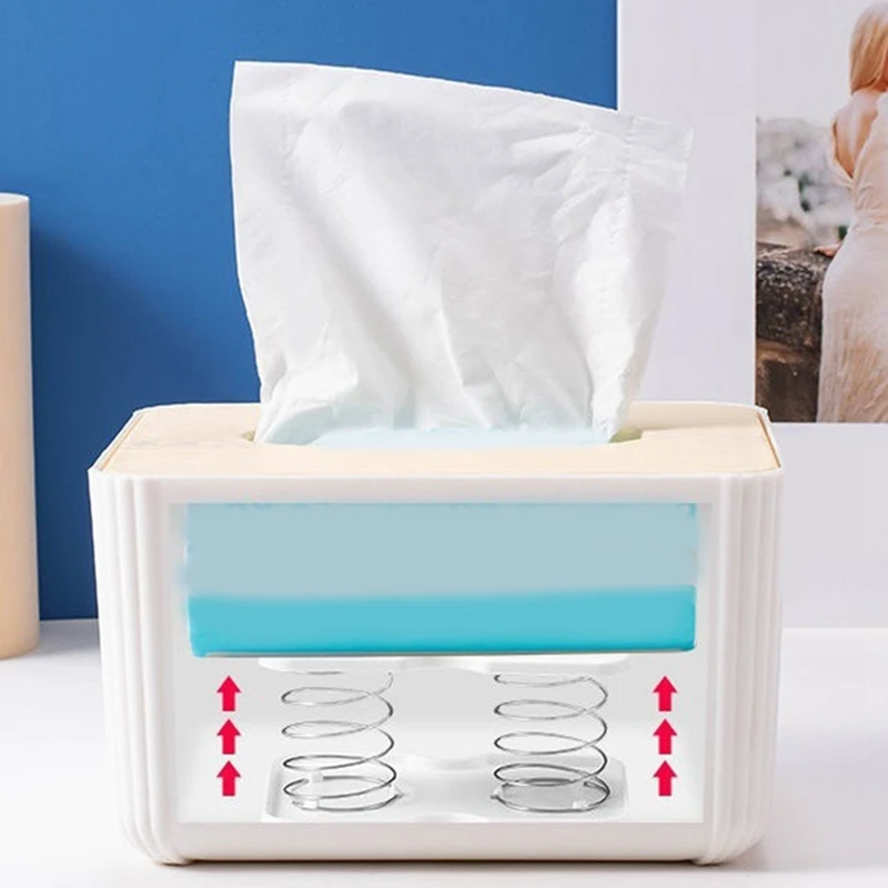Spring Tissue Case, Tissue Box Spring Holder, Paper Towel Stand, Tissue Tray, Tissue Support Stand, Simple And Practical