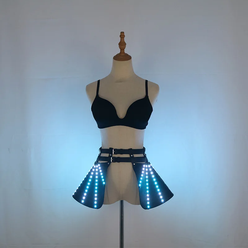 Club nocturno Bar Punk LED falda luminosa mujeres Gogo bailarina iluminar traje Rave Festival ropa de escenario 2025 Halloween Cosplay Anime