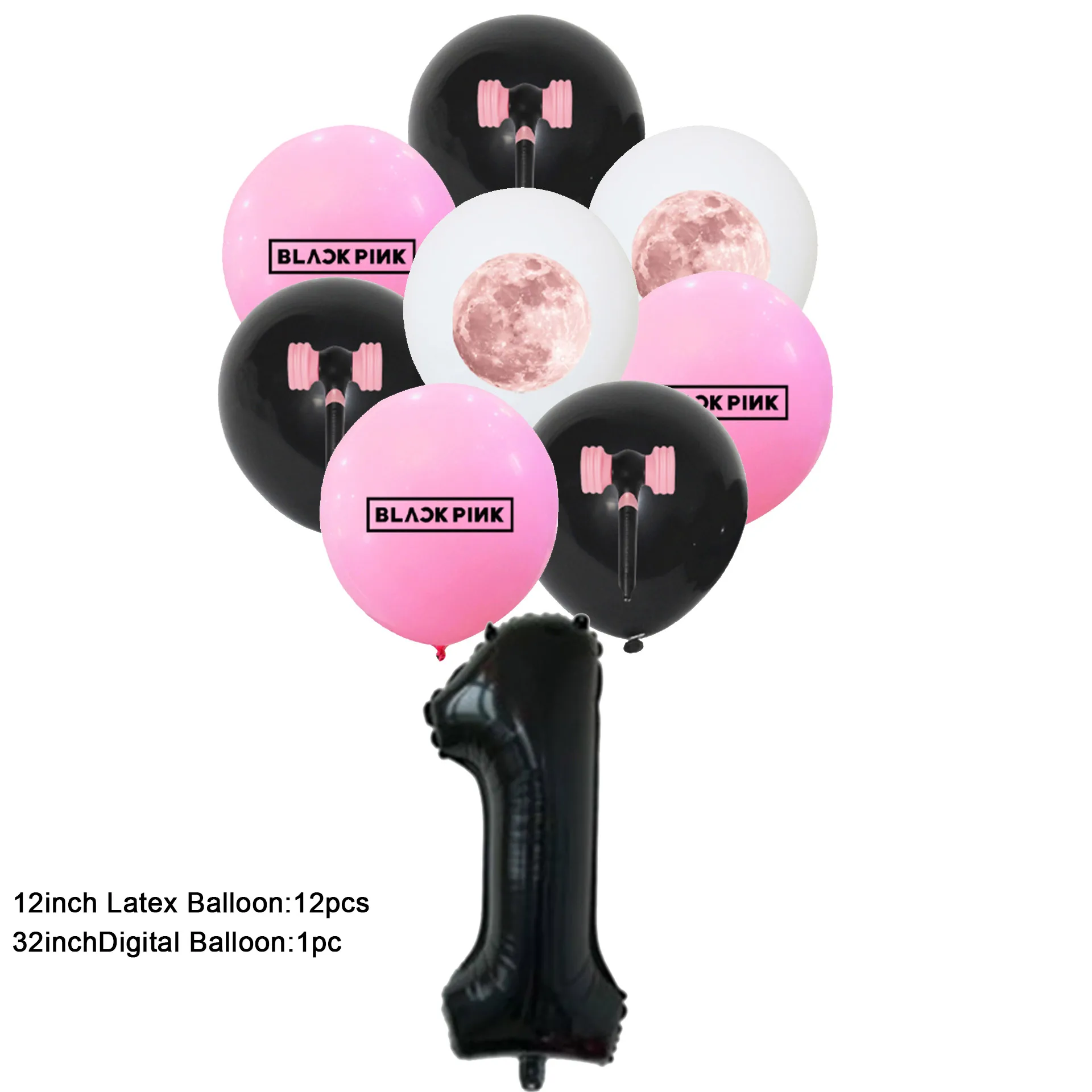 Super Girl Sing Star Blackk-Pink Theme Birthday Party Supplies Disposable Tableware Balloon Cake Topper Photography Background