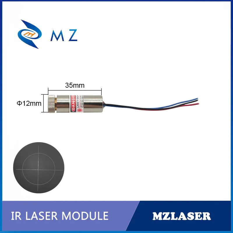 Modèle de diode laser infrarouge à cercle croisé TTL PWM, mise au point réglable, 780nm, 10mW, lentille PMMA, laser IR, qualité industrielle