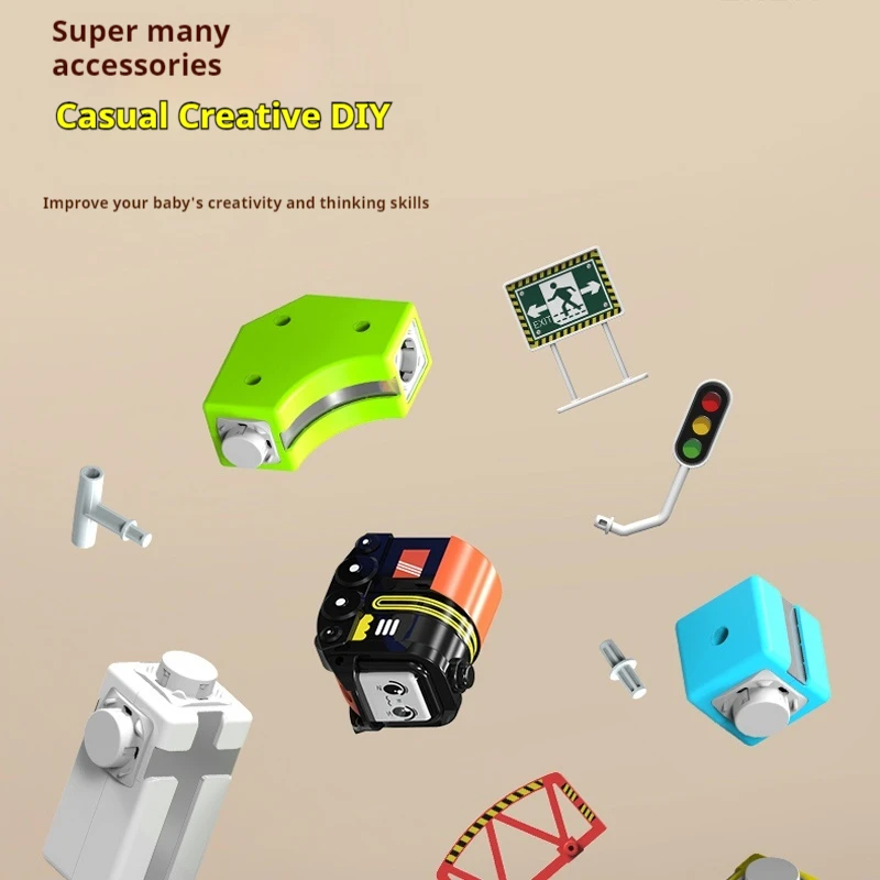 Diy Magnetic Car Racing Set 2025 Montessori Motorized Train Gravity Maze Educational Toy For Kids Play Vehicles Railtrack Gift