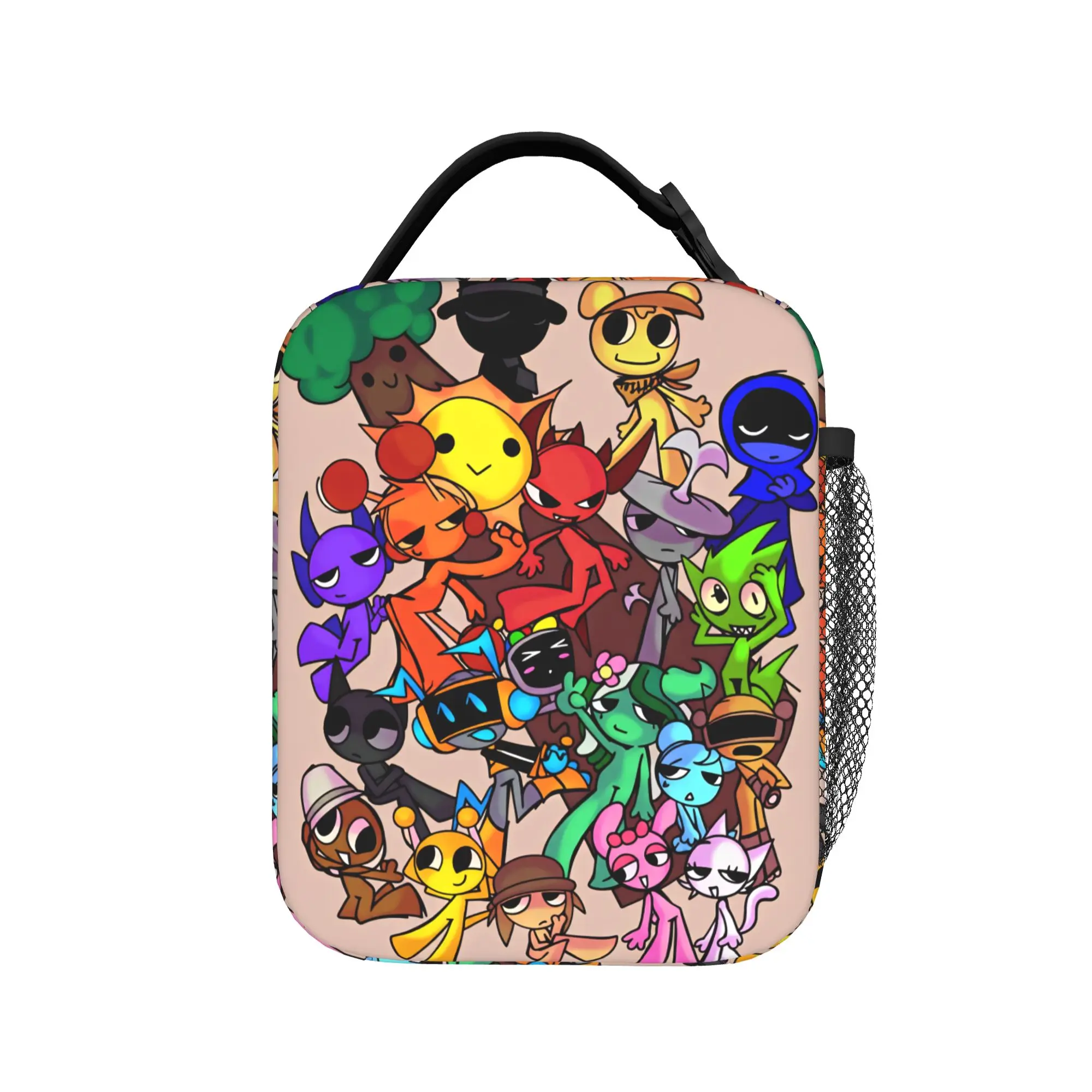 All My Sprunkis Game  Lunch Bag  Casual Lunch Box For Unisex School Portable Cooler Bag Oxford Custom Thermal Lunch Bags