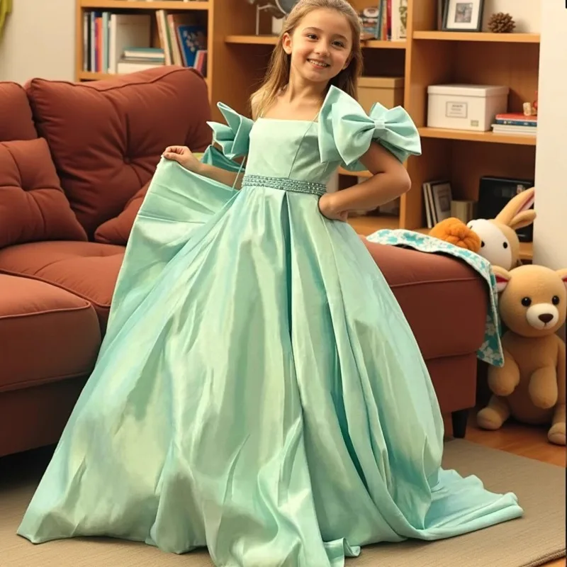 

Children Girls Princess Party Dress Piano Violin Performance Host Model Show Birthday Celebration Pageant Formal Gown Vestido