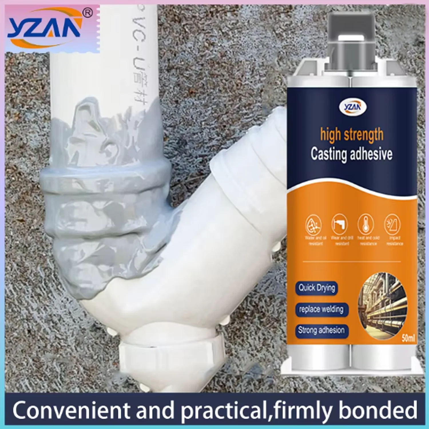 50ML Epoxy Resin AB Glue High Strength Waterproof Instant Fast Adhesive Repair Strong Super Liquid Glue For Wood Plastic Metal.