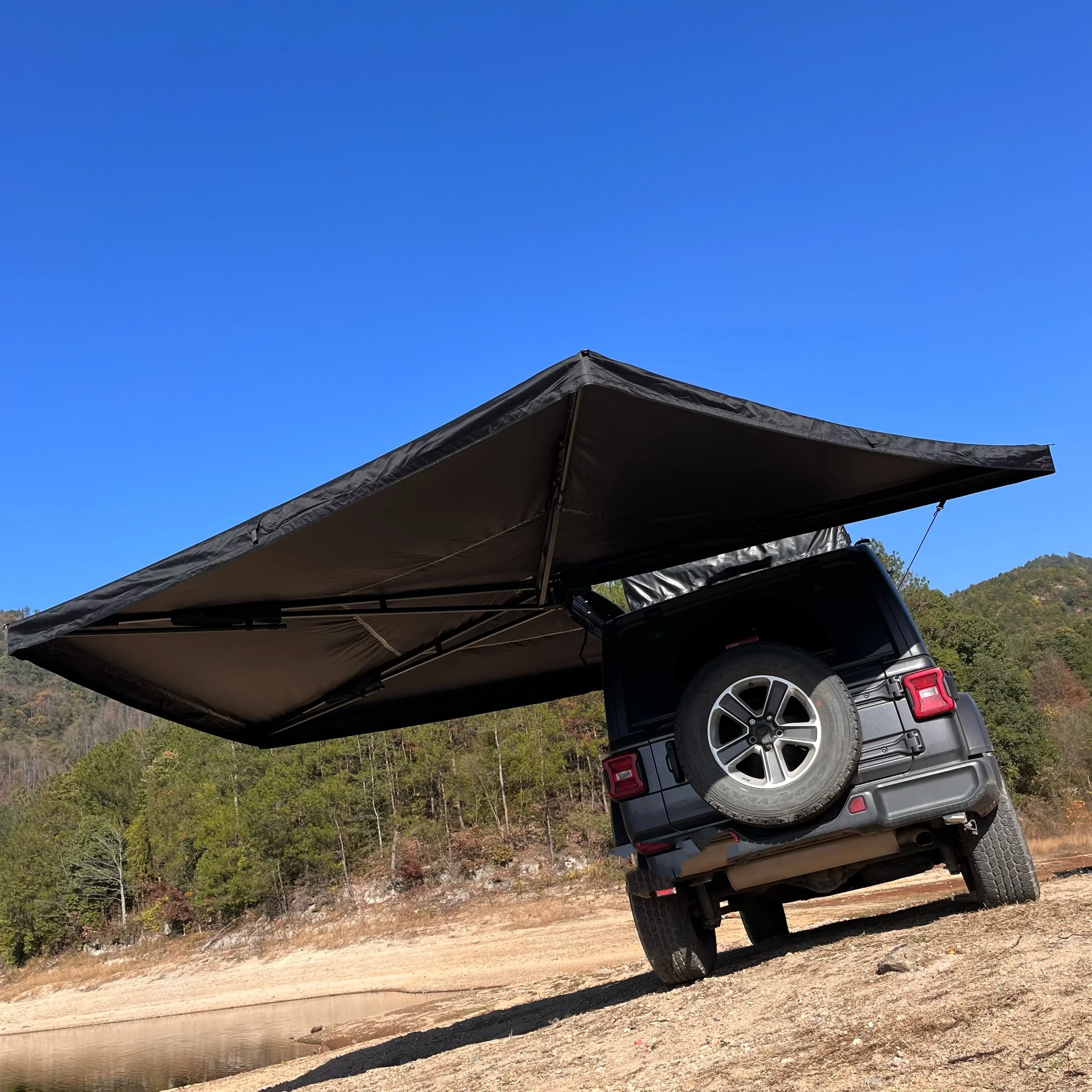 Black Aluminum Pole  fox  awning Car Side Awning with 270 Degree Light