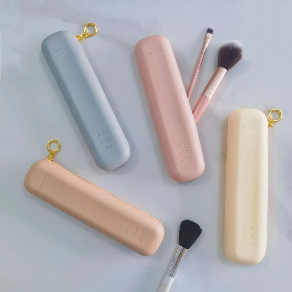 هدية سيليكون فرشاة للمكياج الحقيبة مع سحاب مخزن للمكياج أداة ماكياج فرشاة حقيبة التخزين سعة كبيرة ماكياج الحقيبة