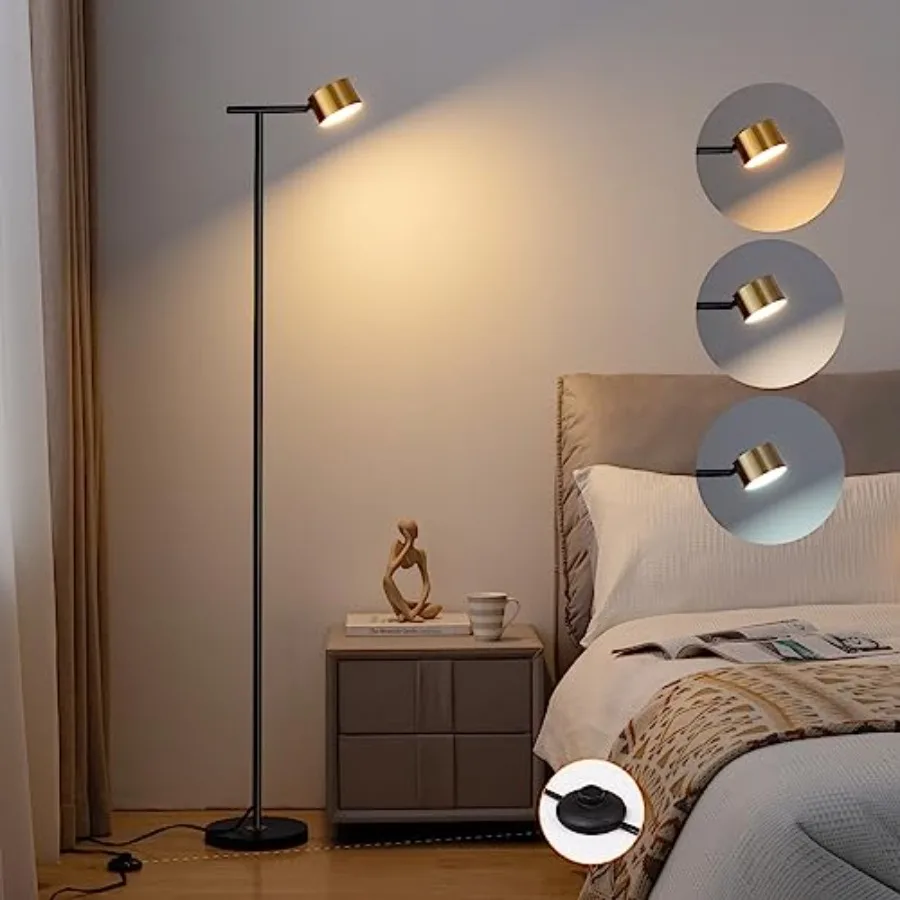 

Floor Lamps for Living Room 3 Color Temperatures Floor Reading Lamp with Flexible Head Modern Tall Floor Lamp for Bedroom Stand