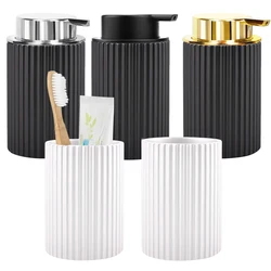 Hands Foaming Bottle Matte Black Hands Dishes Soap Dispenser Pump Bottle Refillable Soap Foaming Bottle with Toothbrush Holder