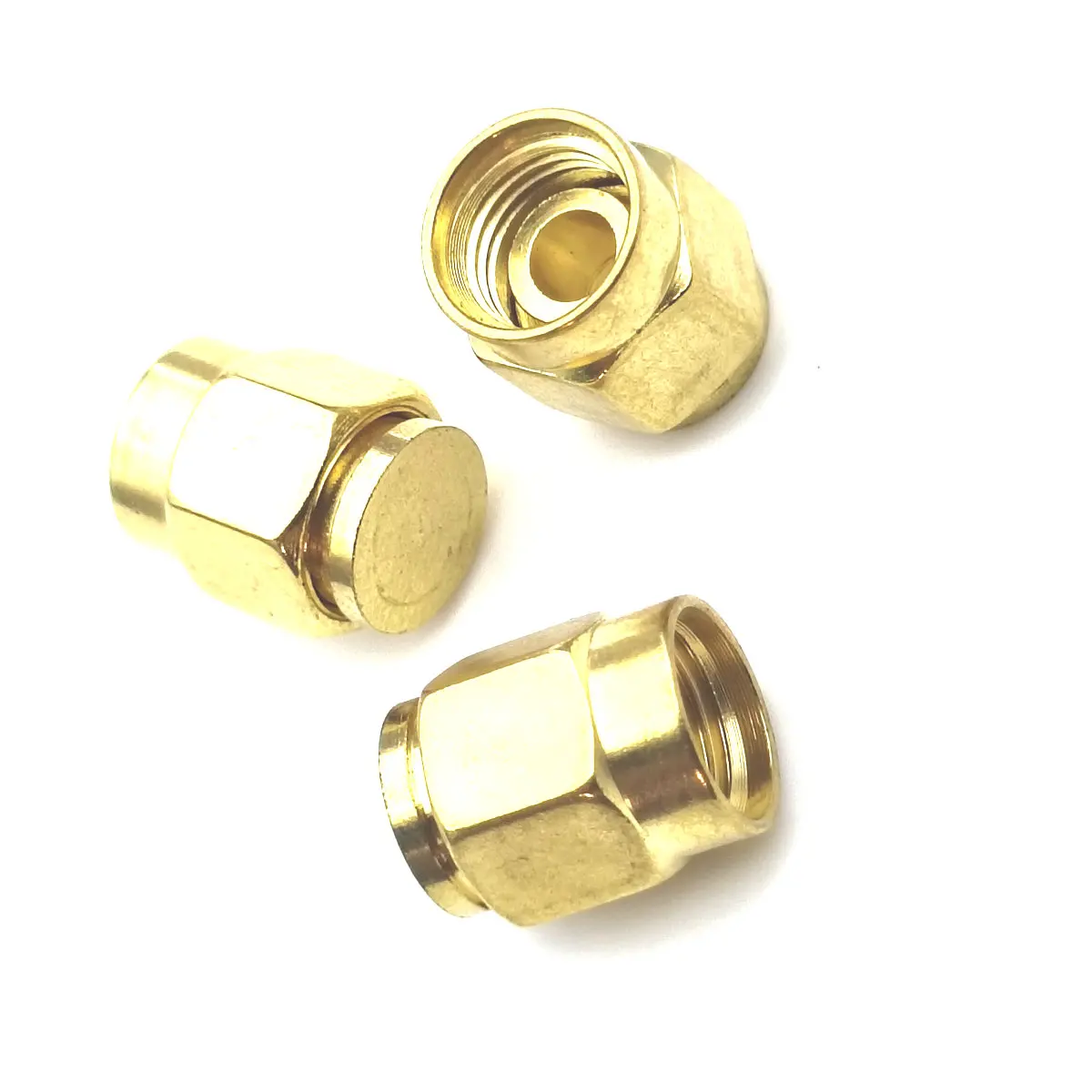 Imagem -02 - Gold Plating Brass Dust Cap rf Coaxial Terminator Capa Protetora Adaptadores Sma Fêmea Resistor