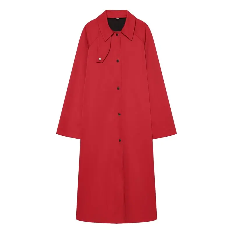 New 2026 Autumn Women's Long Sleeve Lapel Long Coat Jacket Versatile Outerwear Windproof Fashionable Single Button Closure