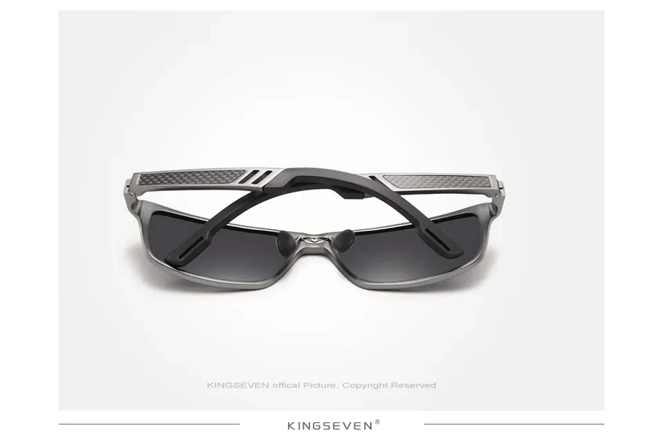 KINGSEVEN Männer Polarisierte Sonnenbrille Aluminium Magnesium Fahren UV400 Gläser Rechteck Shades Augenschutz Luxus Männlichen Brillen – Detail 4