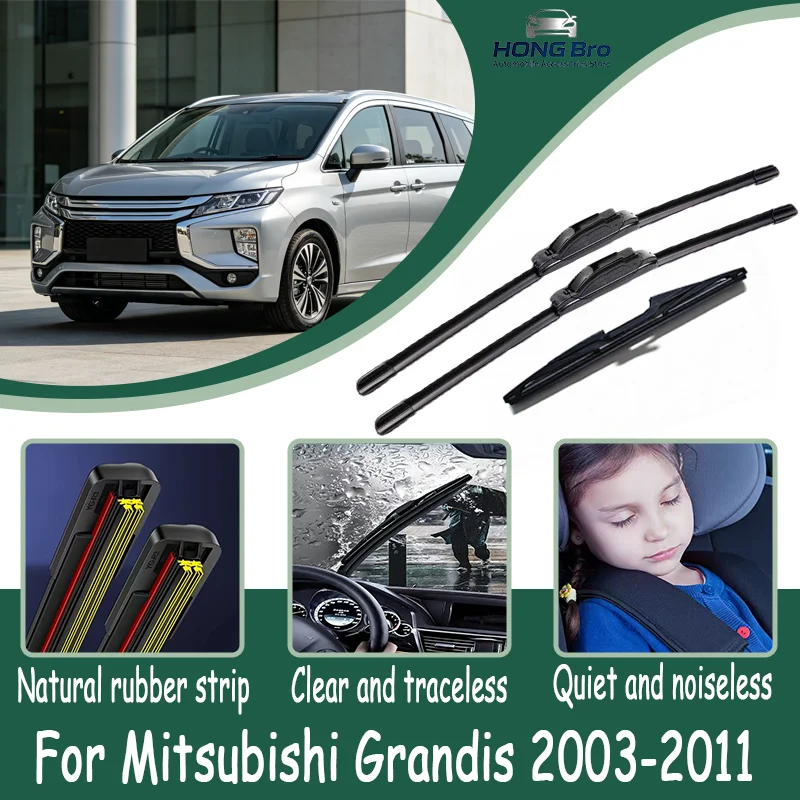 

For Mitsubishi Grandis 2003-2011 28"+22"+12" Silicone Wiper Blades, Silent Upgrade, Quiet Durable, All-Season, Windscreen