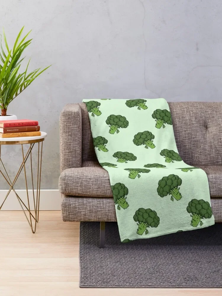 Broccoli Bunch Head Pattern Throw Blanket Fashion Sofas Sofas fluffy Sofa Blankets