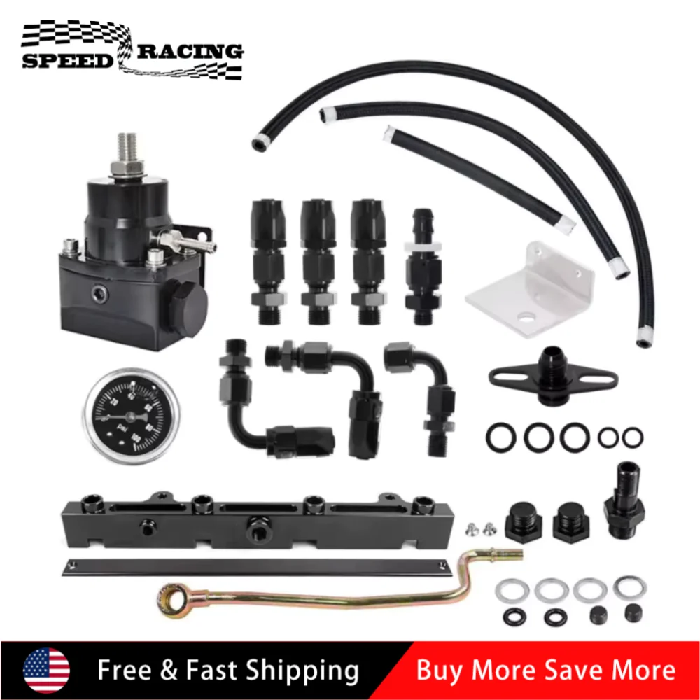 

Durable Aluminum Alloy Fuel Pressure Regulator Gauge Rail For Honda Acura K20 K24 K-Swap Civic K Series Black FPR-1006 240128-3