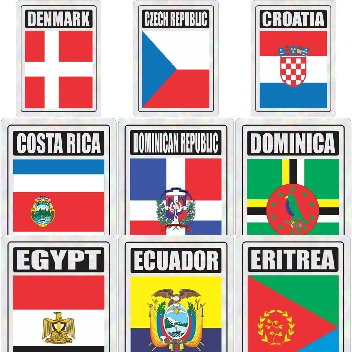 

Croatia Czech Erpublic Denmark Ecuador Egypt Eritrea ESPANA Dominican Republic Creative Car Sticker for Wall Fridge Helmet Van