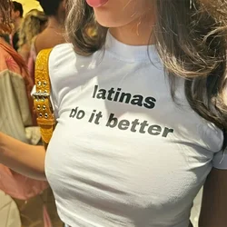 Baby Tee White T Shirt Women Tee Shirts Letter Graphic T-shirt Hip Hop Tshirt Vintage Tops Vintage Y2k Tops Woman Clothing Emo