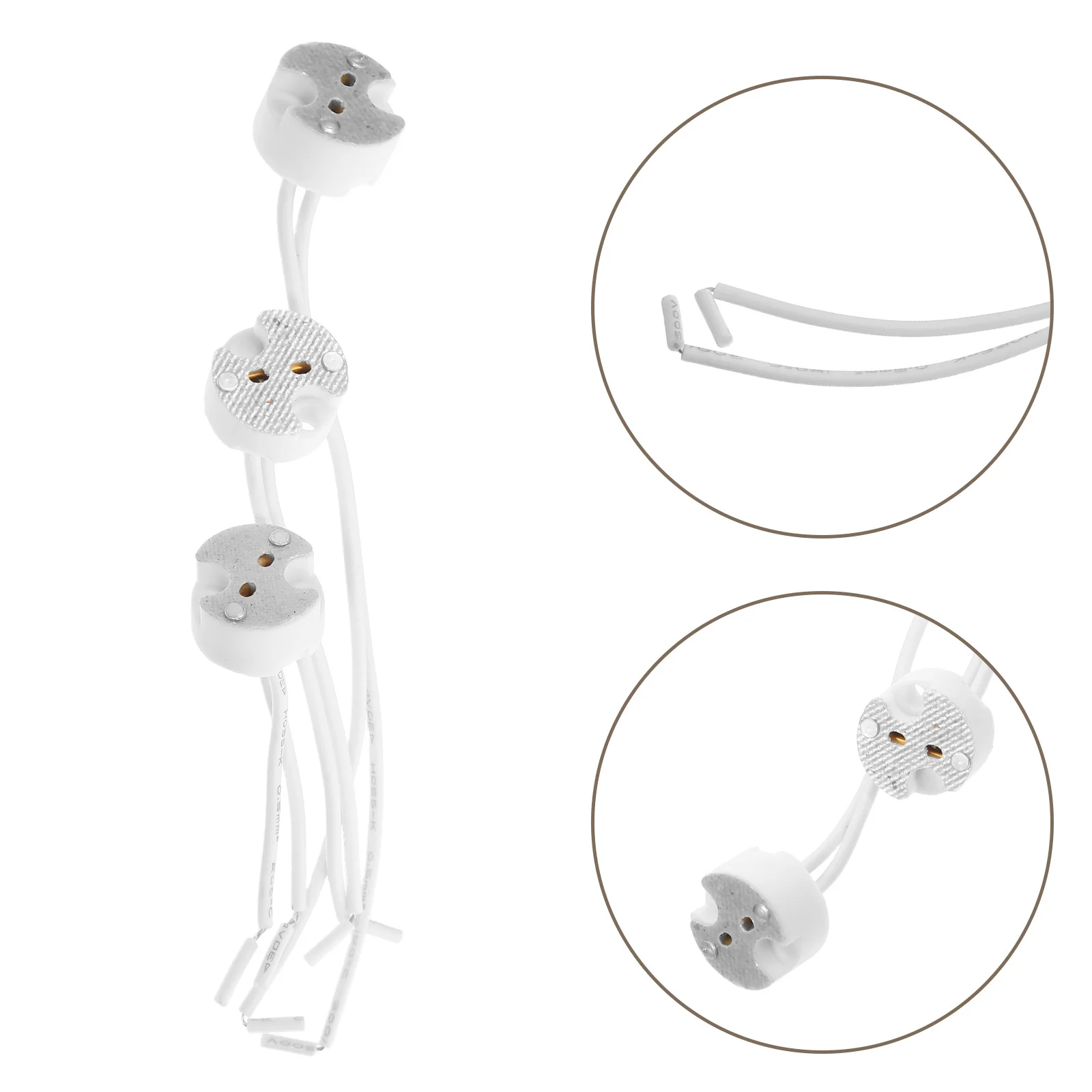 

30Pcs Ceramic Light Socket .3 Mr16 Lamp Holder Silicone Wire Bulb Socket Adapter Replacement Lamp Parts Lighting Accessories