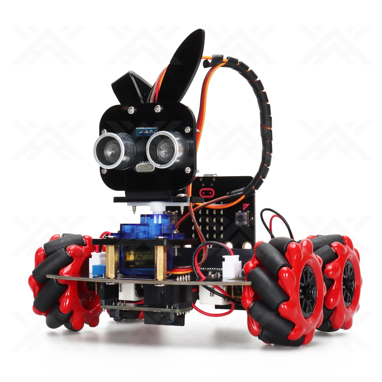 Graphic ultrasonic obstacle avoidance following robot Micbourne tracking programming smart car