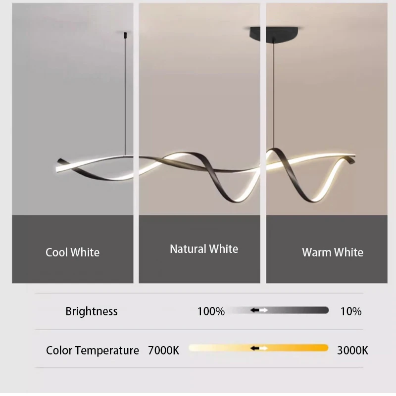 NEO Gleam Matte Black Modern Led Pendant Lights For Dining Room Kitchen Island Bar Room Indoor Hanging Pendant Lamp Fixtures