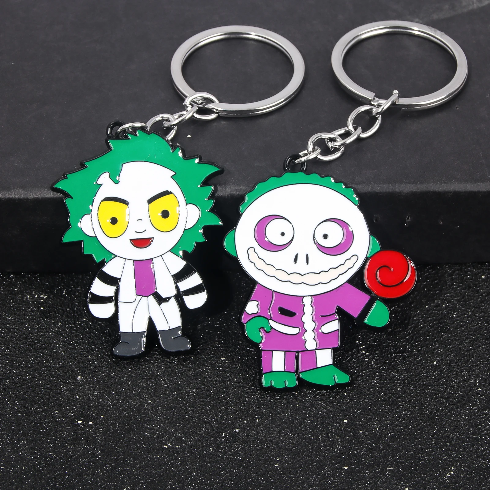 Movie Halloween Chainsaw Death Grim Reaper Joker Keychain Cute Funny Clown Ghost Pendant Keyring for Women Men Accessory Gifts