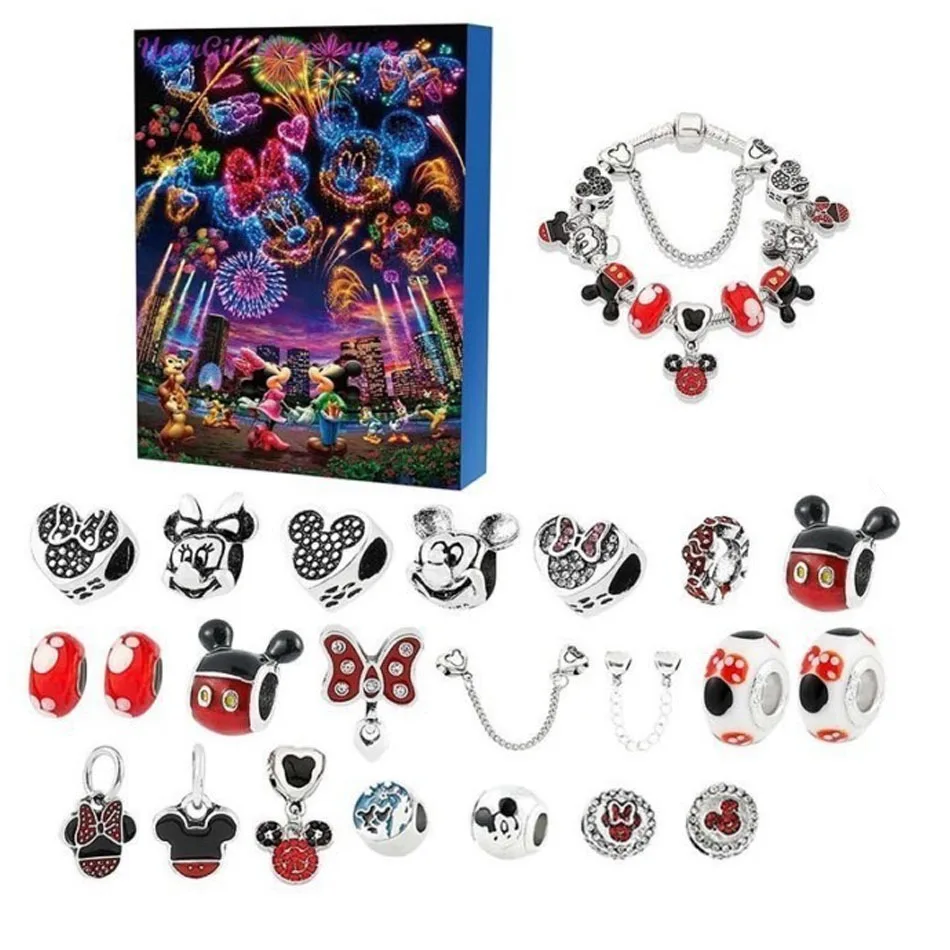 * Disney Stitch Mickey Christmas Advent Calendar Bracelets Xmas Countdown Calendar Diy Jewelry Making Kit Girls Surprise Gift - Image 5