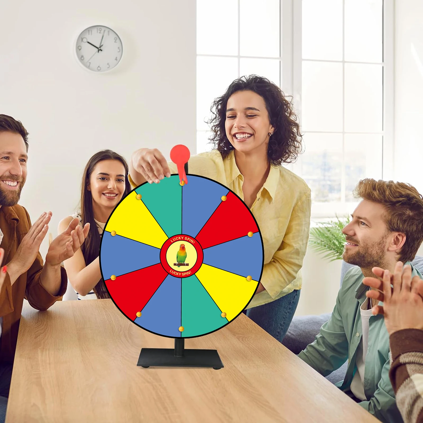 Prize Colors Wheel Game Lottery Activity Turntable Draw Spining Prize Lucky Wheel for for Carnivals Promotional Activities