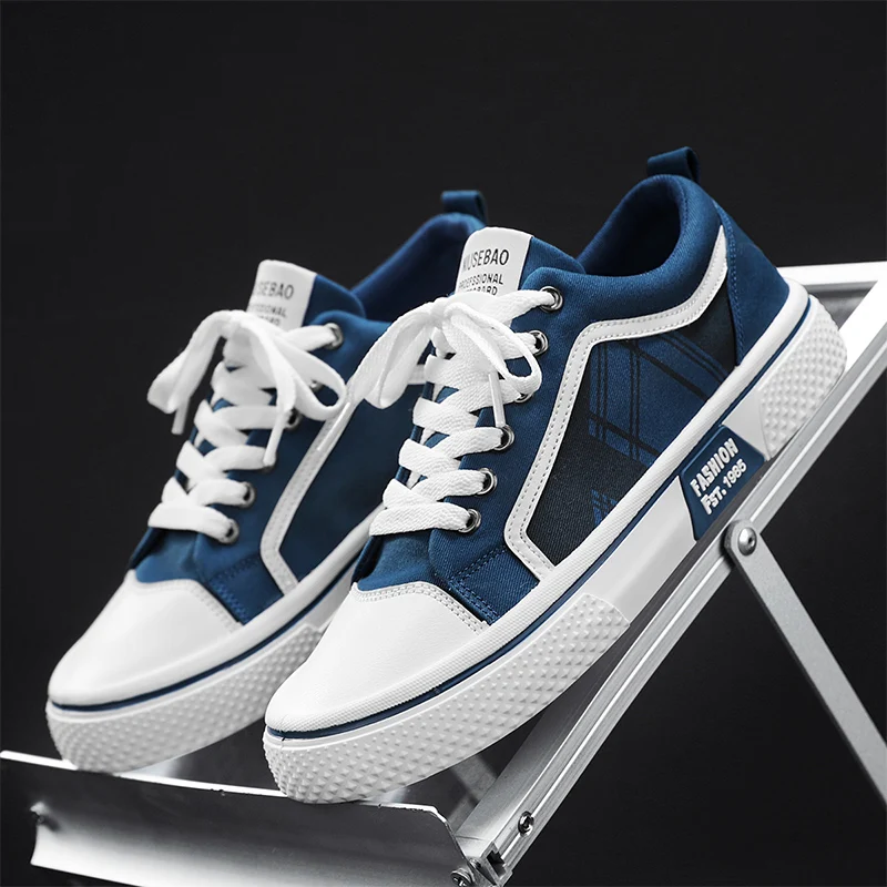 

2025 Men's Low-Top Canvas Shoes Spring Summer Breathable Fashionable Student Casual Shoes round Toe Non-Leather Leisure Sneakers