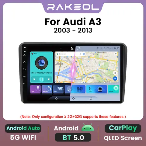 Audi A3 8P S3 RS3 Sportback 2003 2004 2005 2006 2007 2008 2009 2010 2011 2012용 안드로이드 카 라디오 지능형 시스템 자동 스테레오 멀티미디어 비디오 플레이어 내비게이션 GPS Carplay 터치 스크린