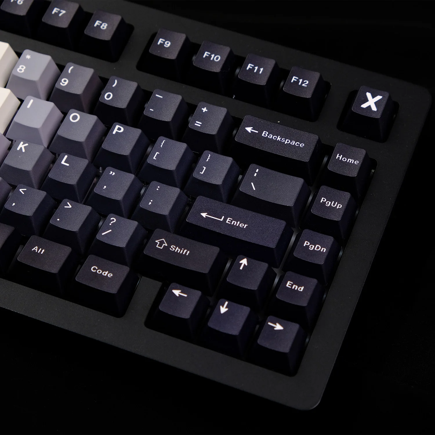 KYOMOT 128 Keys Black And White Wars Theme Keycaps PBT Dye Cherry Profile Gradient Keycap For MX Switch GMK Mechanical Keyboard