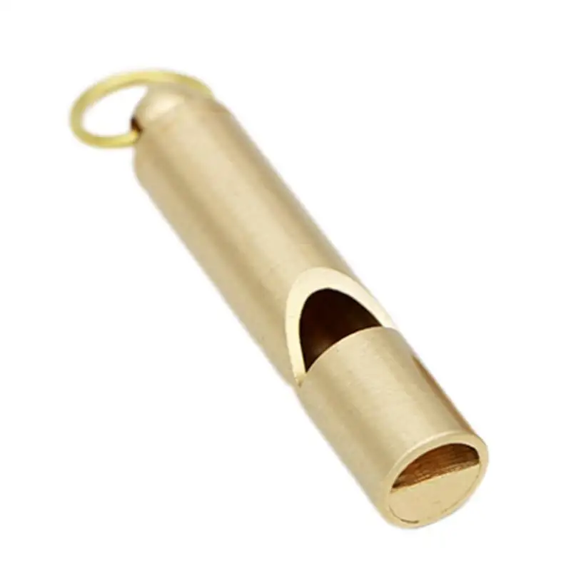 Golden Brass Whistles Metal Loudest Survival Whistle Key Chain Loud Safety Whistles Lifeguard Metal Whistles for Coaches Teacers