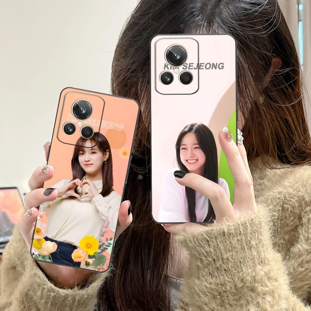 KPOP Kim SeJeong Mobile Cell Phone Case for Realme GT 2 9i 8i 7i Pro X50 X2 C35 C21 C20 C11 C3 Black Soft Phone Cover Shell