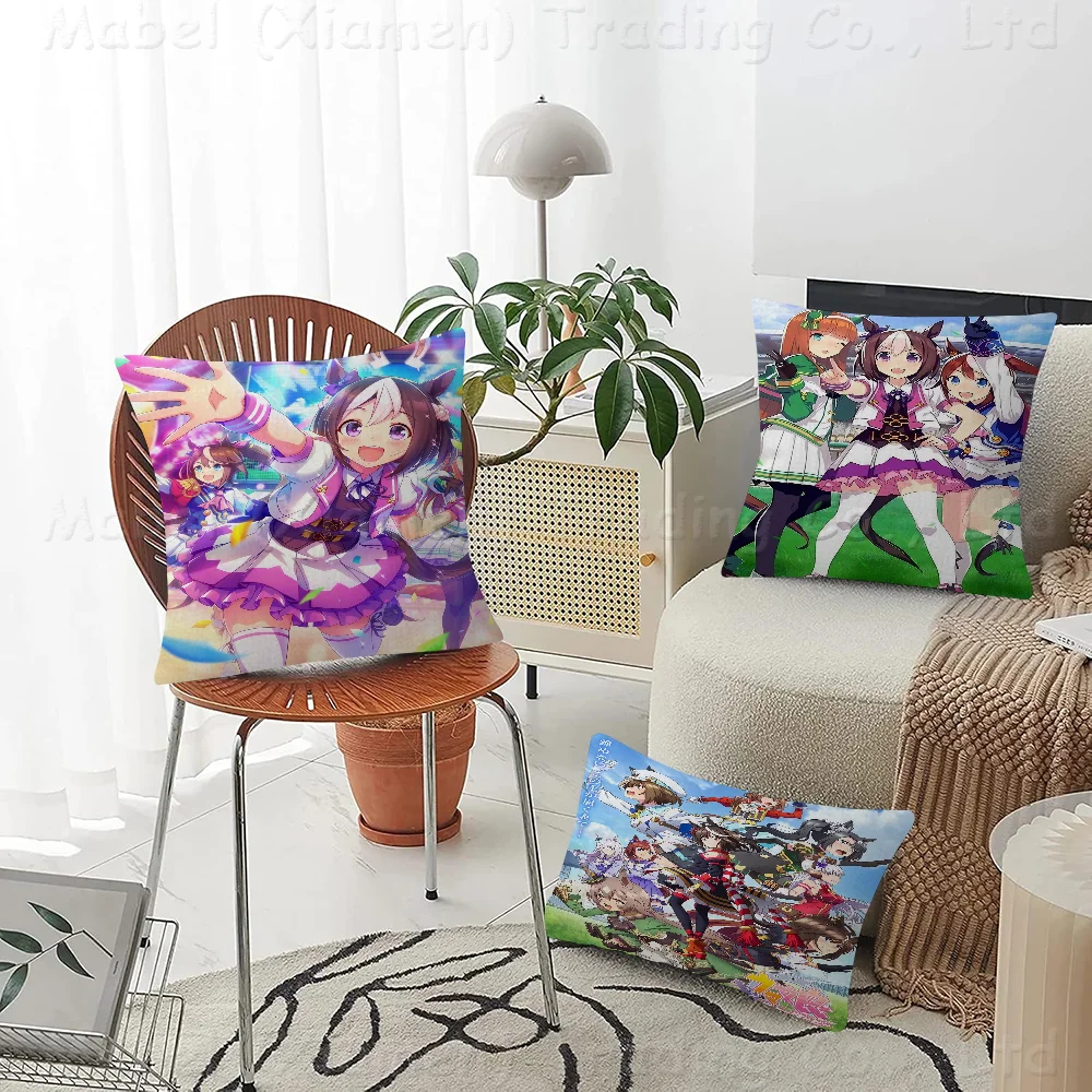 

Tokai Teio Uma Musume Pretty Derby Pillowcase Toon Gift Cushion Cover Bedroom Home Sofa Chair Seat Decor Pillow Case