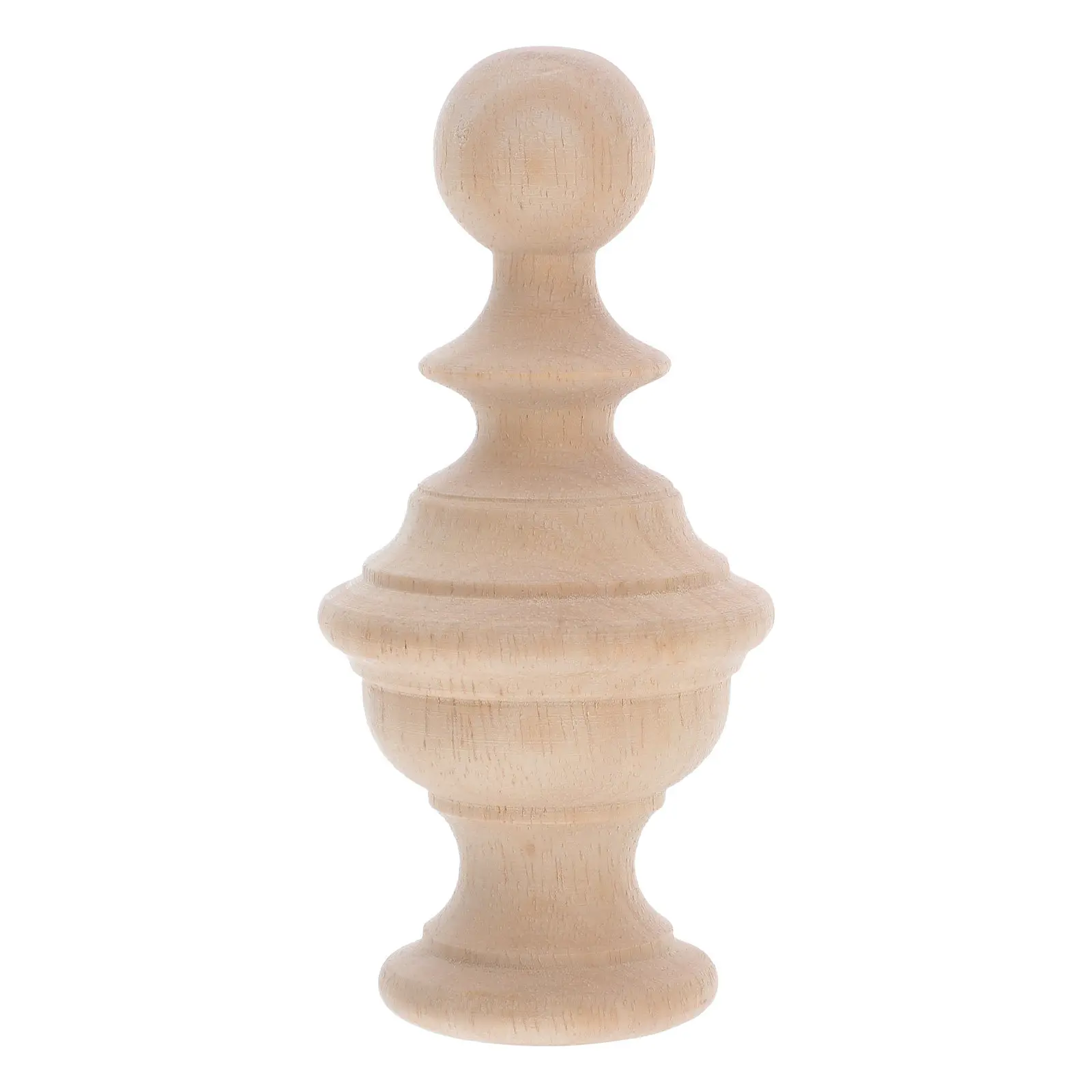DIY Unfinished Solid Wood Finials Hand-Carved Decorative Ball Post Caps for Curtain Rods Bedposts Stair Railings Indoor Spaces