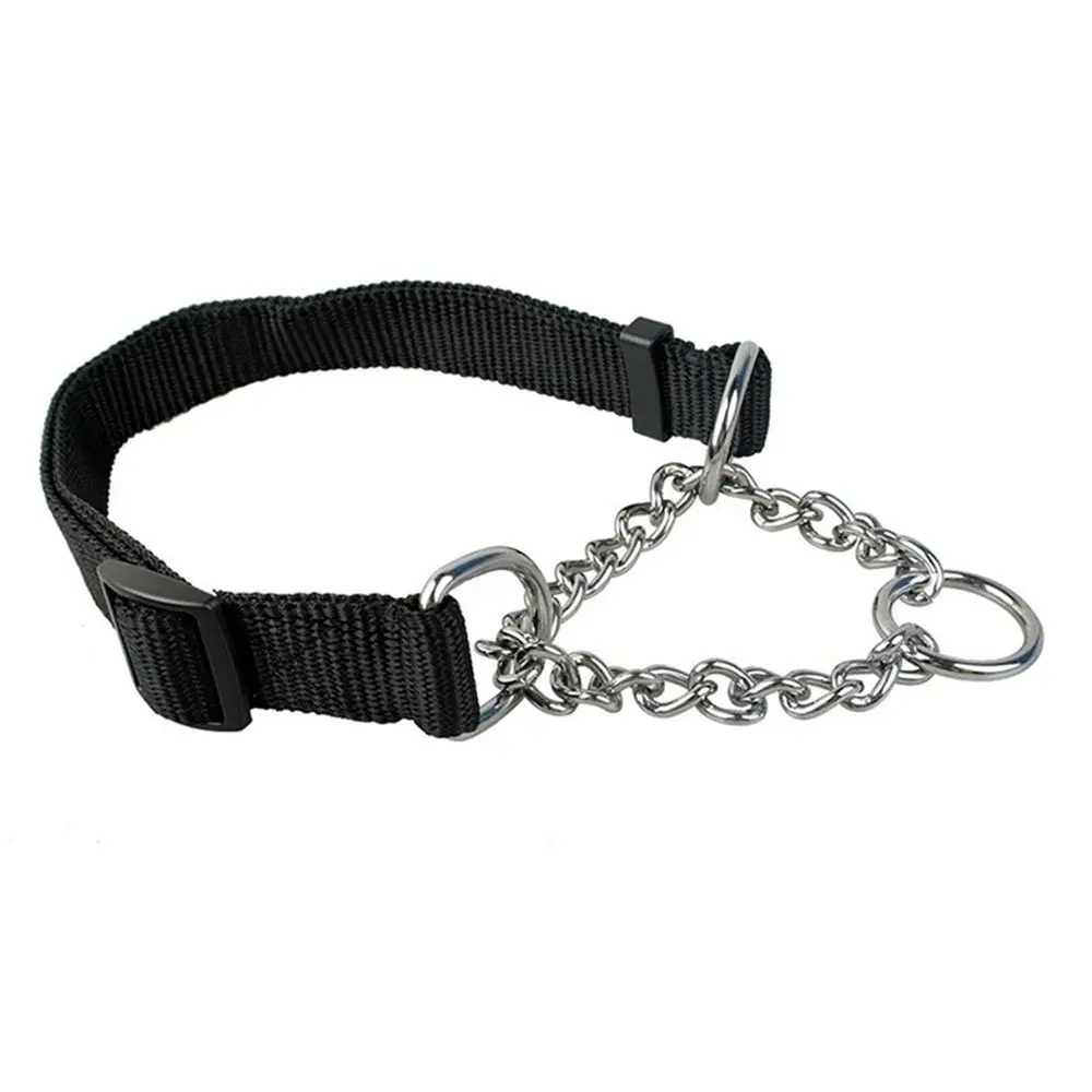 Pet Collar Half Check Choke Nylon Necklace Porable Outdoor Cat Dog Training Chain Animal Accessories
