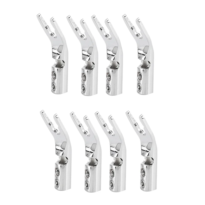 ABZZ-8PCS 하이파이 바나나 Y 스페이드 U/Y 금도금 순수 구리 스크류 포크 하이파이 스피커 스페이드 커넥터 플러그 내구성 간편 설치 실