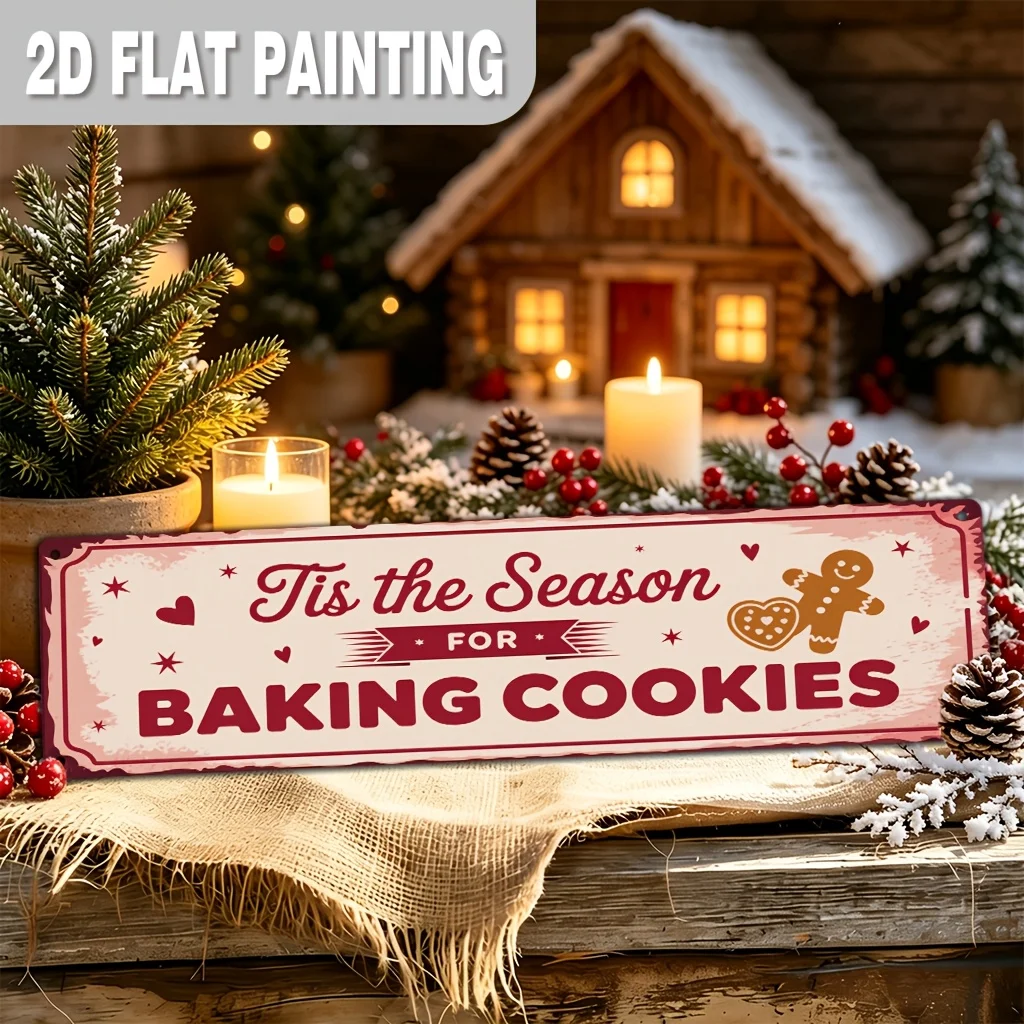 CIFBUY Vintage Baking Quote Aluminum Wall Art Waterproof Durable Metal Sign For Kitchen Home Cafe Pantry Holiday Season Decor