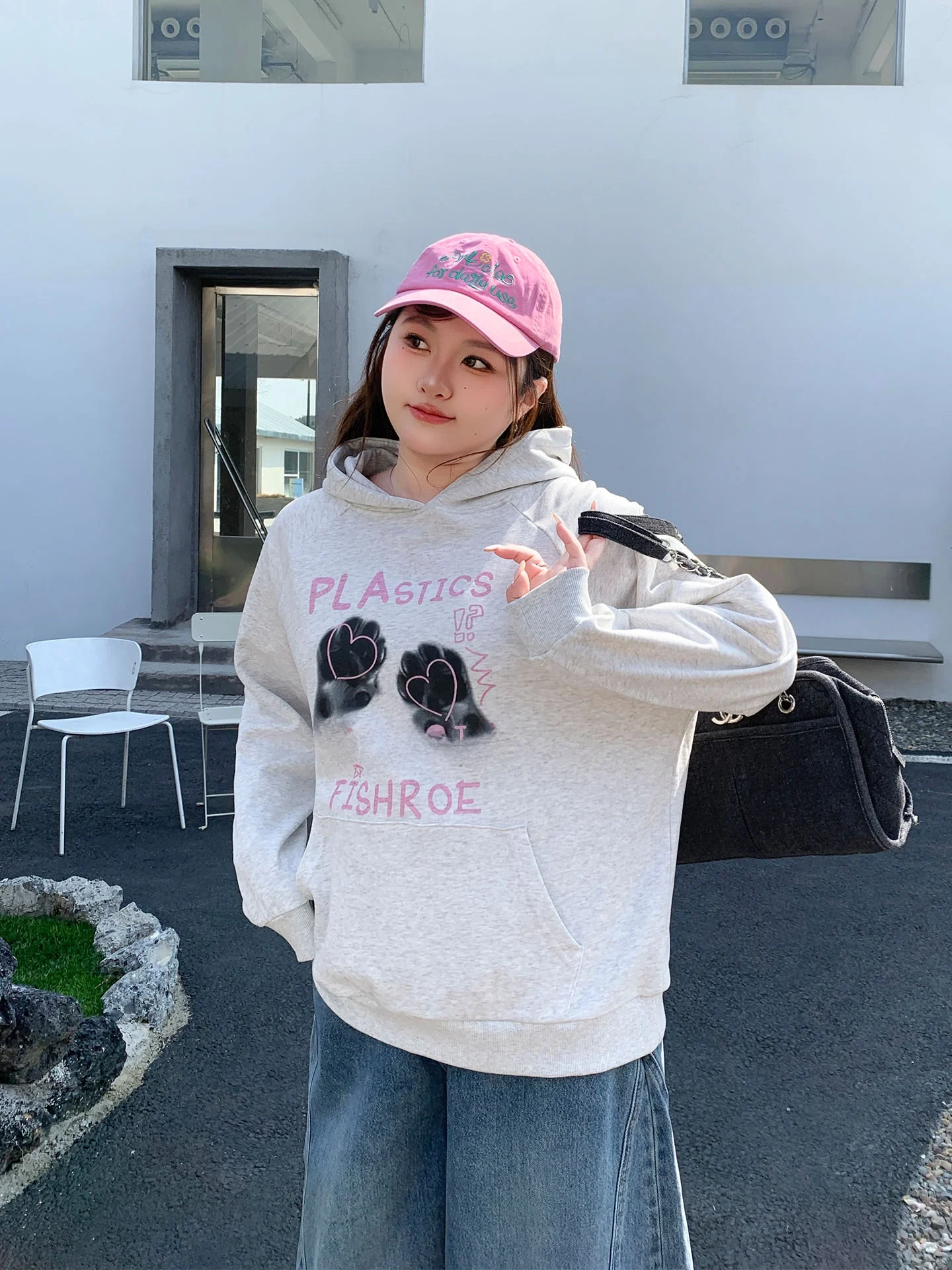 

Худи YUZI с принтом когтей, свободный крой, карман-кенгуру, большие размеры, женская одежда, весенний сезон, длинный рукав, хлопок, повседневная одежда