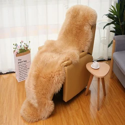 Real Sheepskin Wool Carpet Luxury Living Room Rug Long Hairy Mat Seat Pad Thicken Soft Tapete Shaggy Sofa Chair Cover Home Mats