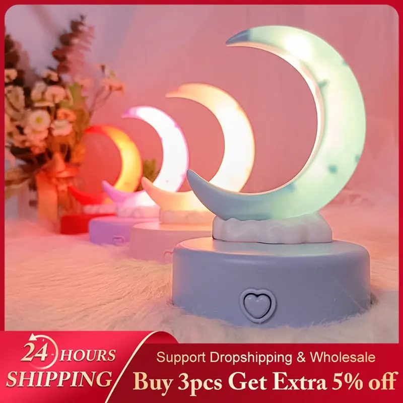 

Romantic Moon Night Light LED Decorative Table Lamp Living Room Luminous Toy Bedroom Decoration Valentine's Day Bedside Lamp