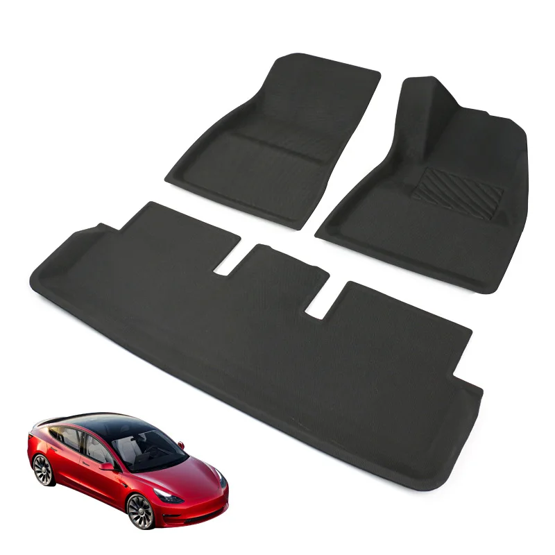 Suitable for Model3 Dedicated 3D Film Foot Pads, All Weather 3D All-inclusive TPR Carpet, Car Foot Pads